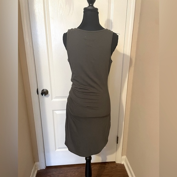 Athleta Della Tank Ruched Waist Dress Tuscan Olive Green Size S Stretch Casual - Picture 8 of 11